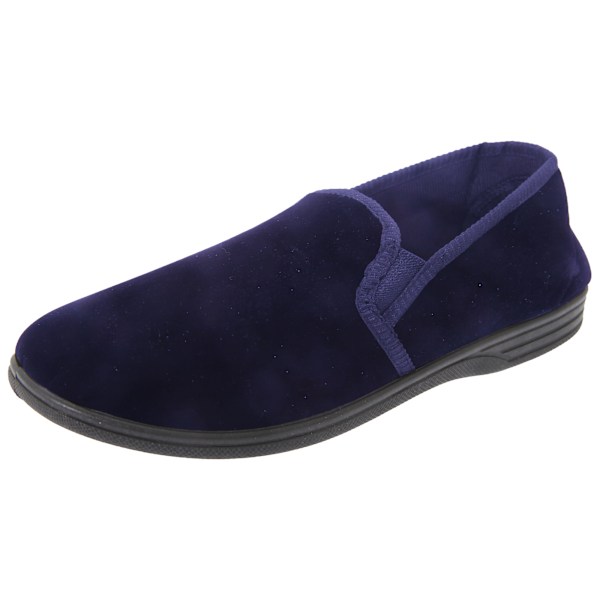 Zedzzz herr Ross tvillingkil tøfler i velour 11 UK marineblå Navy Blue 11 UK