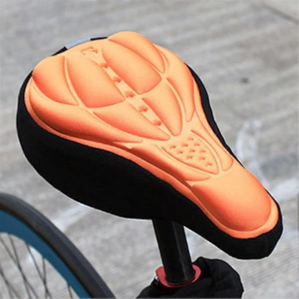 Cykelsadelskydd 3D Mjuk Cykelsadelöverdrag Bekväm Skum Sadelkudde Cykelsadel Tillbehör (Färg : Orange)