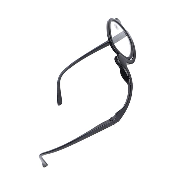 Forstørrelsesmakeupbriller med foldbar linse, ensfarvede makeupbriller i sort (+1,50)