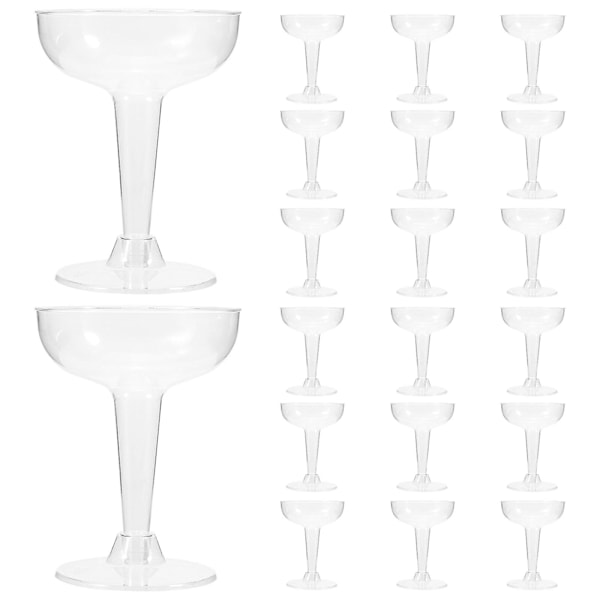 20 st engångschampagneglas i klar plast för cocktails och desserter [DB] Som Visas As Shown 11.2X8.5cm