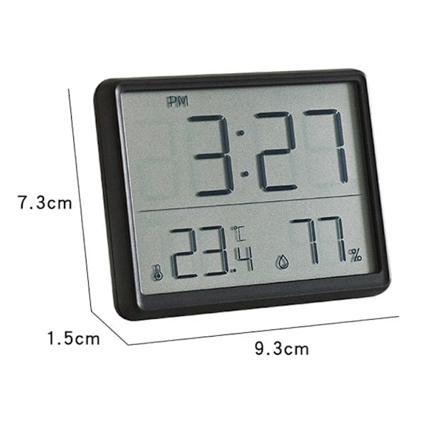 8218 Tynn og lett magnetisk veggmontert LCD-temperatur elektronisk digital klokke (hvit)