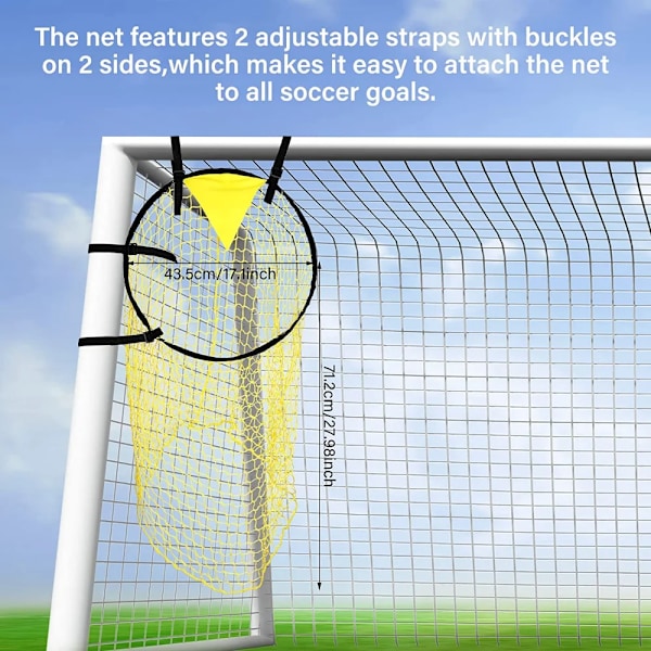 Fotballtreningsnett 1/2 stk Nettfotballtreningsmål Nettmål Ungdom Frisparktrening Skyting Fotball Topshot 2 pcs