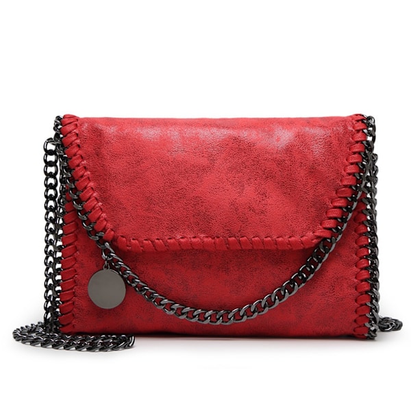 Kvinners kjedeveske skulderveske crossbody veske messenger veske red