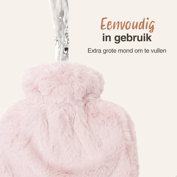 2-pack 2L varmvattenflaskor med extra mjuka dragkedjeförsedda överdrag, läckagesäkra korkar, 6 timmars värme, för mysig hemkomfort, rosa