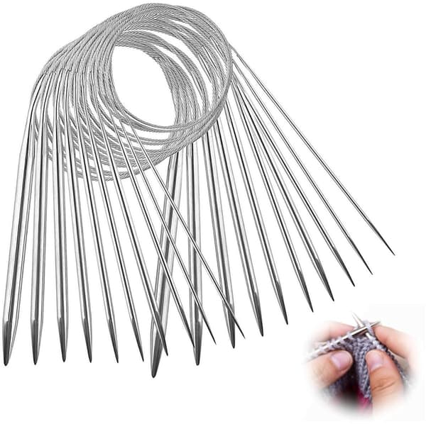 10 stk. - Rundpinde - Strikkepinde til rundstrikning - længde 80 cm - Rundpindesæt