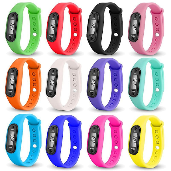 Fitness Tracker LCD Digital Skridttæller Gang Skridt Kalorietæller Armbåndsur-WELLNGS Cyan