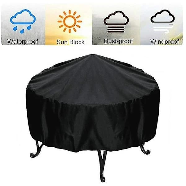 Rund grillovertræk Kraftig polyester UV- og vandafvisende til udendørs kuglegrill Sort 86 x 36 cm 86*36cm