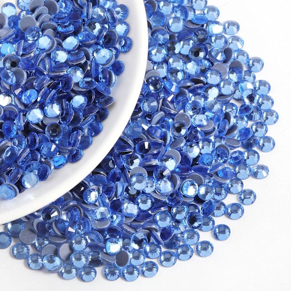 1600 Värmefixeringsstenar, Ljus Safir, SS20, 4,6-4,8 mm för Kläder & Hantverk Light Sapphire Light Sapphire SS20