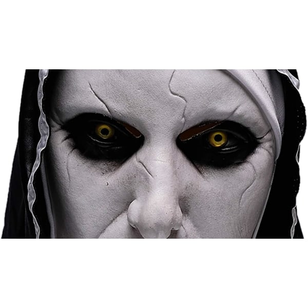 Nunne Skremmende Lateksmaske, Halloweenfest Skremmende Helhode Maskeradekostyme