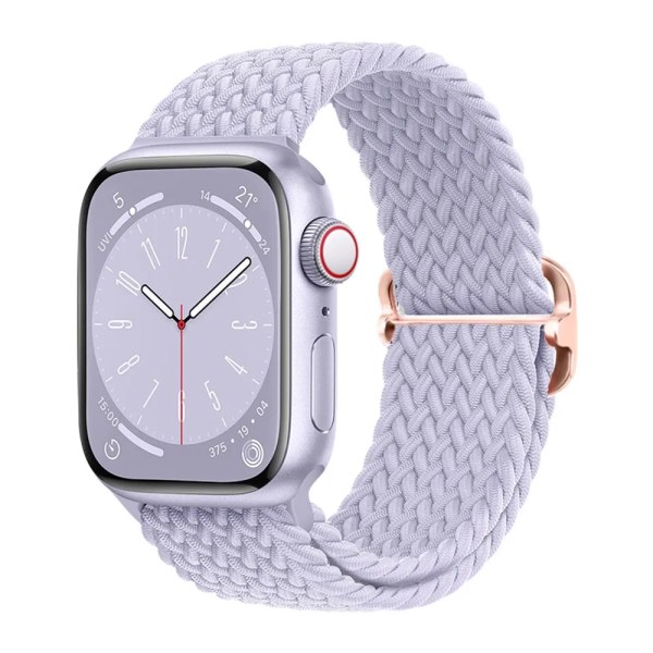 Punottu silmukka Apple Watch -hihnalle 44 mm 40 mm 45 mm 41 mm 42 mm 38 mm 49 mm Elastinen Solo-ranneke iWatch sarja 9 kello 7 5 6 Ultra2 hihna 6. Sumuinen violetti 6.Mist Purple 38mm 40mm 41mm