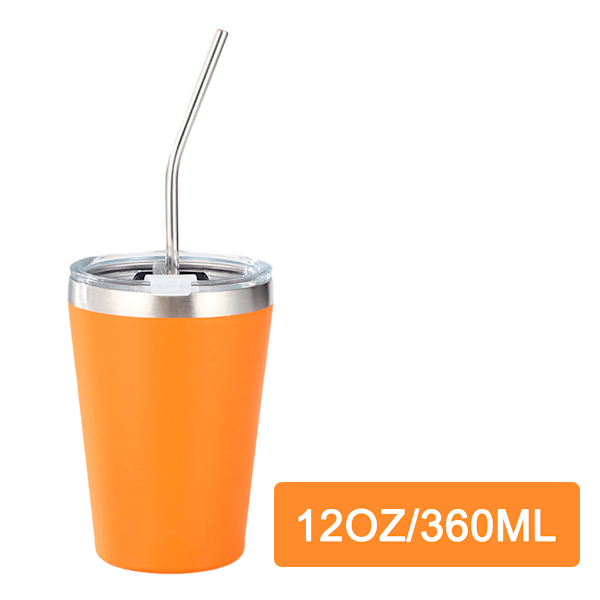 Rustfrie Barnekrus med Sølebestandig Lokk, Sugerør & Silikonhylser, 355 ml, BPA-frie, Isolerende, for Kalde & Varme Drikker Style 1