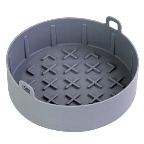 Airfryer Silikonform Mattrygg Återbrukbar Varmebestandig Ovn Tilbehør Gra Gr Round 19cm X Style Grey