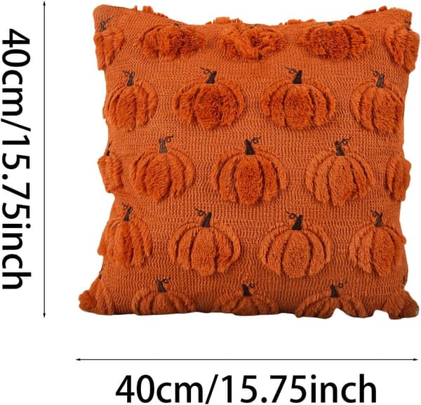 2-pak græskarkuddebetræk 45x45 cm. Bløde efterårs- og halloweenpynt til sofa, seng og bil.—jarx Färg	en