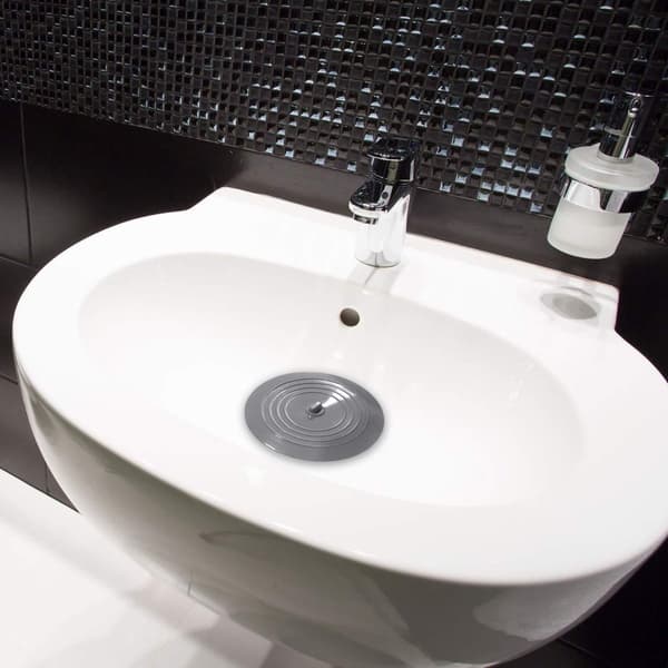Avloppsplugg - 3 stycken - 15 cm diameter - Vit, grå och svart - Avloppsplugg - Universal diskbänksplugg - Silikon