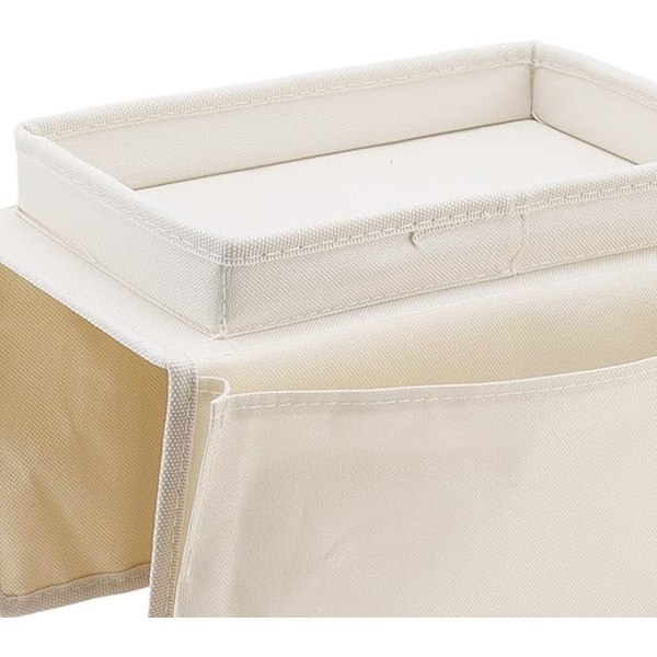 Soffbricka Bordsklemme på Sidebord, Sammenleggbart Soffarmsbord Avtakbar Armstødsbrikke for Spising og Drikking beige