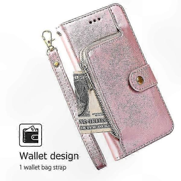 A56 5G Leather Case with Zipper - Protective Smartphone Case Rose Gold