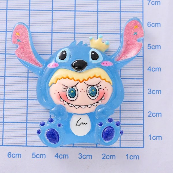 5 kpl Labubu Sarjakuva Hehkuva Suuri Lyhyt Stitch Sarjakuva Hartsi Flatback DIY Korutarvikkeet Askartelumateriaalit (FMY) A