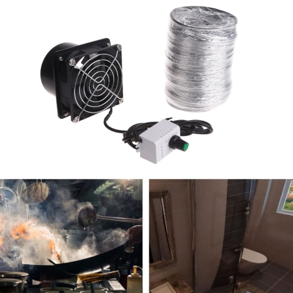 USB Justerbar Hastighet Löd Rök Absorber Rökavsugsfläkt Rör Kanal Avgasfläkt med Rör Rör Ventilationsfläkt null - Fan 1m tube