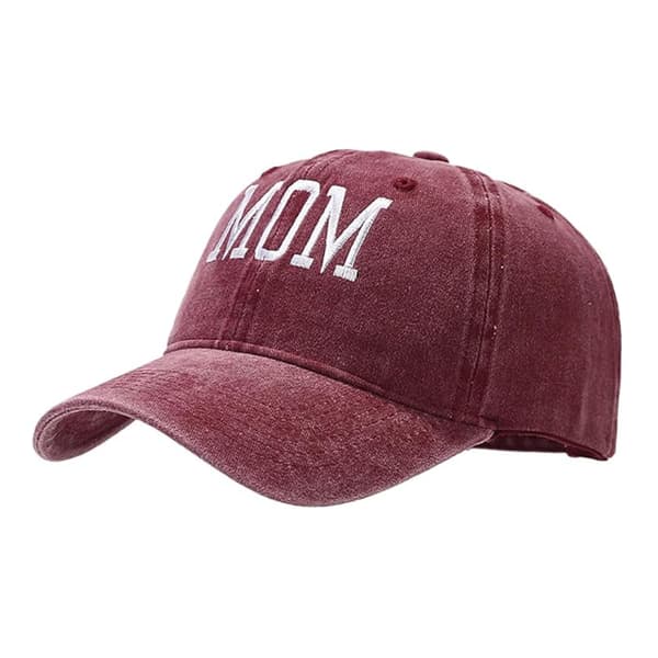 Justerbar caps baseballcaps Mammacaps vinrød MOM