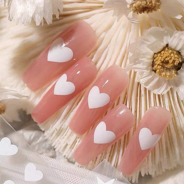 Hjärta Nagelkonst Stickers, 21 ark 3D Design Nageldekoration Självhäftande Nagelstickers Nageldekoration för Kvinnor Tjejer