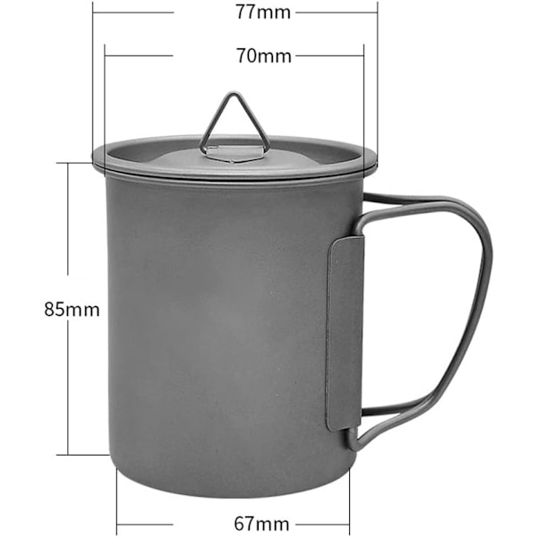 300ml Titan Campinggryta med Lock, Picknick/Kaffekopp/Tekopp 300ml