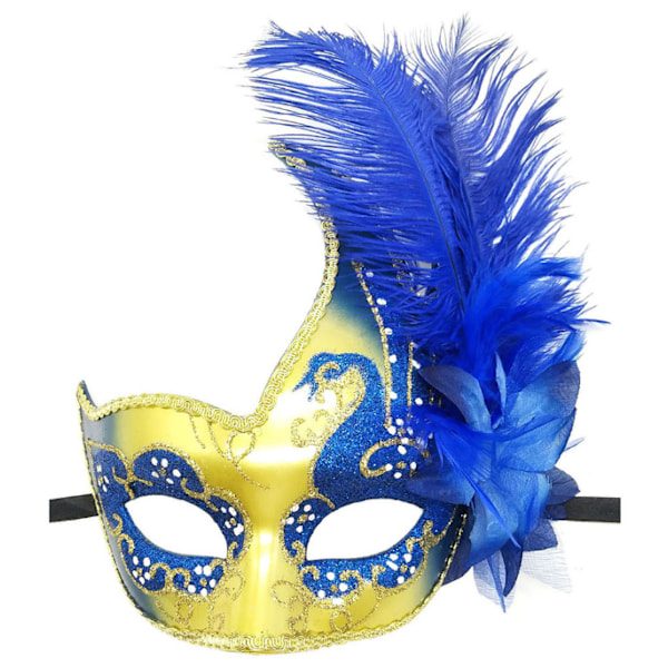 Spetsmask Maskerad Mask Bal Födelsedagsbal Bröllopsfest gold blue