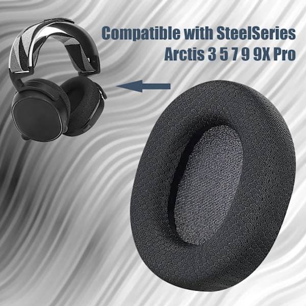 INF Ørepuder til SteelSeries Arctis 3/5/7/9/9X/Pro Sort 1 par