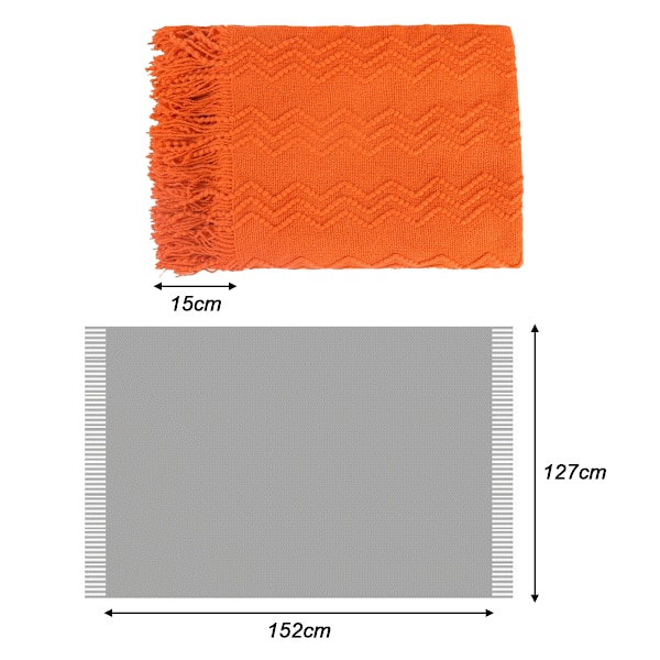 Pläd för soffa, pläd för säng, höstdekoration Rostfärgad höstpläd, Halloween-dekoration, 127x152 cm Brilliant orange