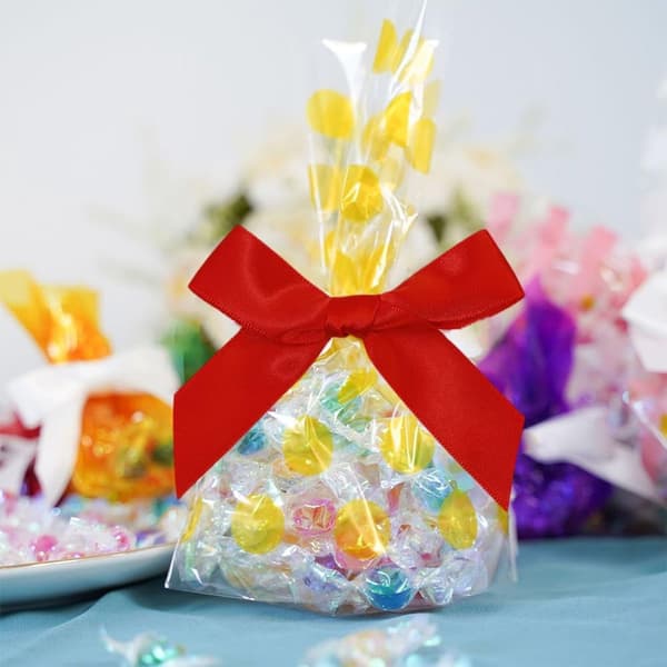 50 stycken - Rosetter - Dekorativa rosetter - Julrosetter - Julklappsrosetter - Presentrosetter i satin - 6*7 cm