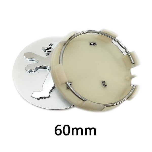 4 kpl / set 60mm Auton pyörännavan keskiökupit Vanteen lukko Tunnusmerkki Peugeot Auto 206 207 307 308 301 407 408 508