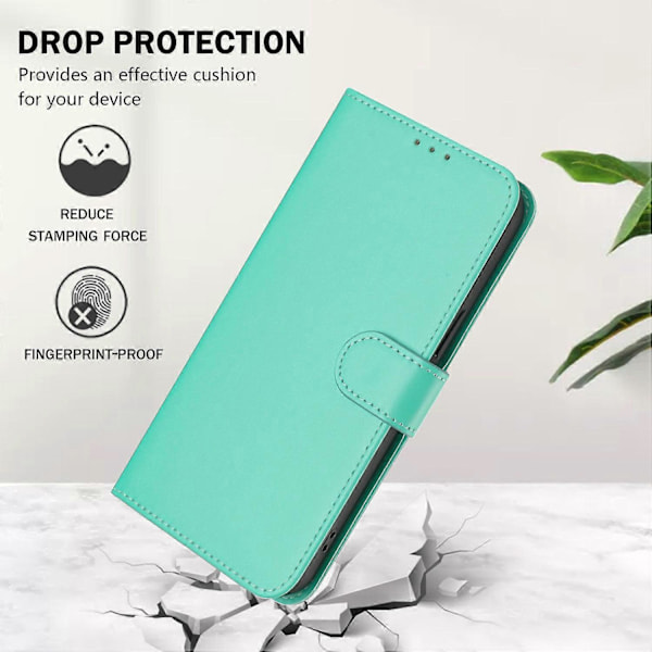 Xiaomi Redmi 15 5G Case - Solid Color Leather Wallet Case with Strap, Stand Function Protective Phone Case Green Green Green