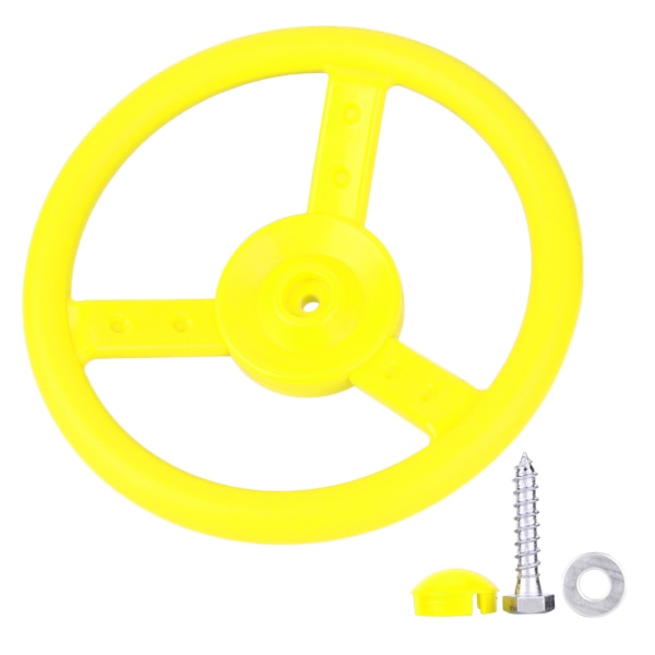 Utomhuslekplats i plast, liten ratt, tillbehör till leksaksgungor (gul)