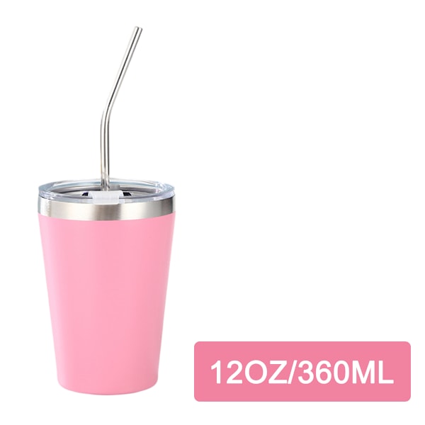 Ruostumattomat teräsmukit lapsille, läikkymättömällä kannella, pillillä ja silikonisuojuksilla, 355 ml, BPA-vapaat, eristävät, kylmille ja kuumille juomille Style 3