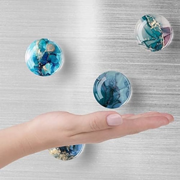 12 kpl vahvoja magneettisia jääkaappimagneetteja lasista, marmori kristalli jääkaappimagneetteja koristelu käsitöihin, jääkaappi