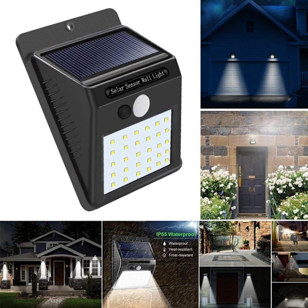 Vanntett Solcellevegglampe med Bevegelsessensor