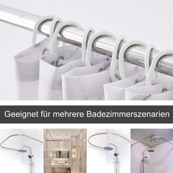 Duschdraperi, Anti-Mögel Antibakteriellt, Marmoreffekt Polyester, Tvättbart, 180x200 cm
