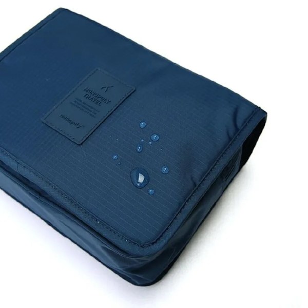 Reisekosmetikkveske for menn og kvinner, nylon, vanntett sminkeveske med høy kapasitet, toalettartikler oppbevaringsveske, dame Neceser baderomspose Blue cherry