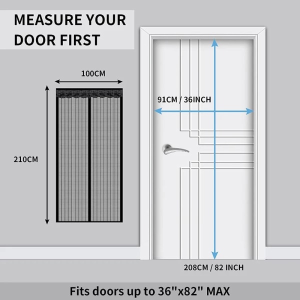 Varmt Sommer Anti Myg Insekter Fluer Bug Gardiner Magnetisk Net Mesh Automatisk Lukning Dør Skærm Køkken Gardin 150 x 220cm GRAY