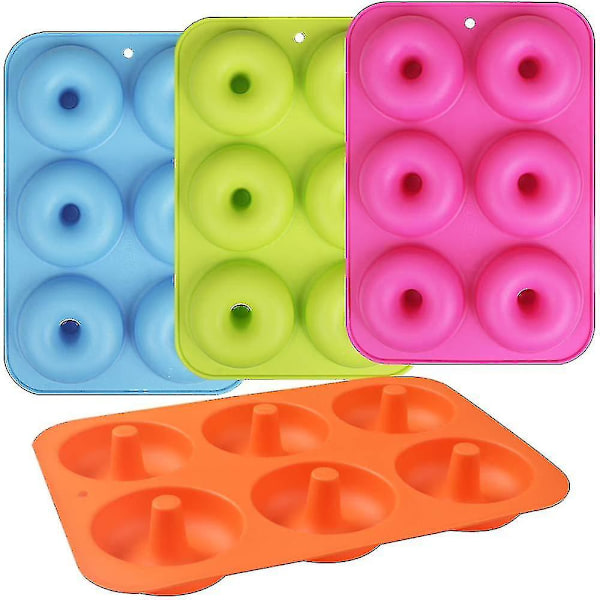 Silikon Donutform, 6 Hulrom Non-stick Silikon Donutform For Donuts, Bagels - Sett Med 4