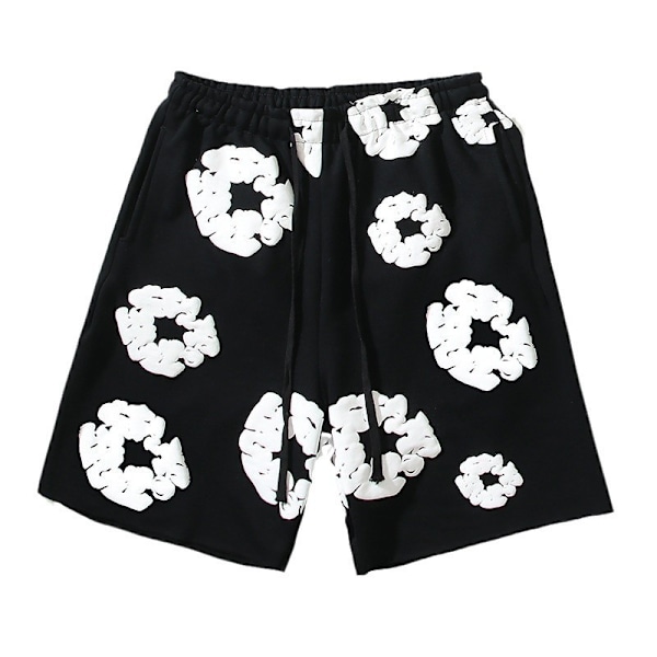 Hot Big Talker Biber Samma Stil Kapok Täyspainetut Shortsit Miesten Kesä Casual Tyylikkäät Rantahousut Muoti musta black 2XL