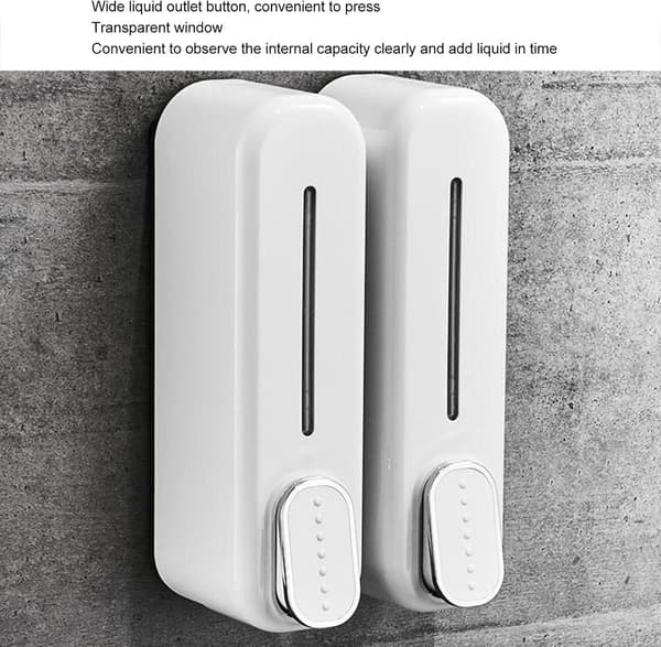 Sæbedispenser - 23*7*9,5 cm - Vægmonteret sæbedispenser - Manuel sæbedispenser - til væske eller gel 300 ml - ABS-plast