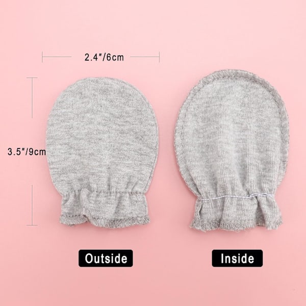 Puuvillaiset vauvan hanskat vastasyntyneille - Naarmuttamattomat hanskat 0-6 kuukauden ikäisille 8 Sets of baby mittens MT-20