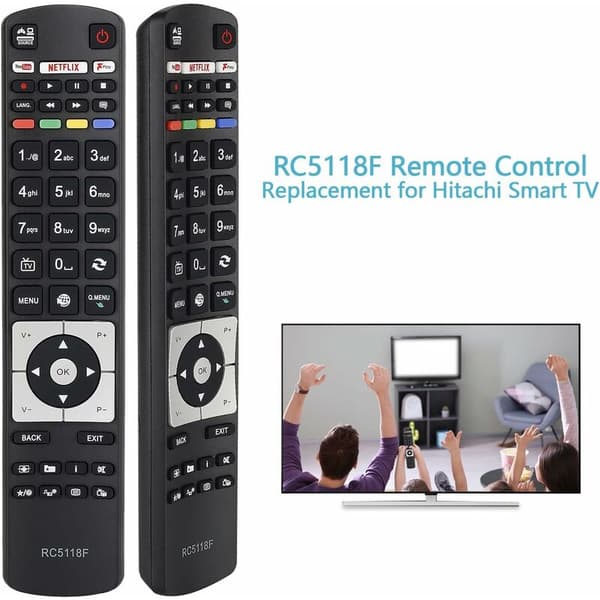 RC5118 Erstatningsfjernkontroll for Hitachi Smart TV med NETFL_jarx