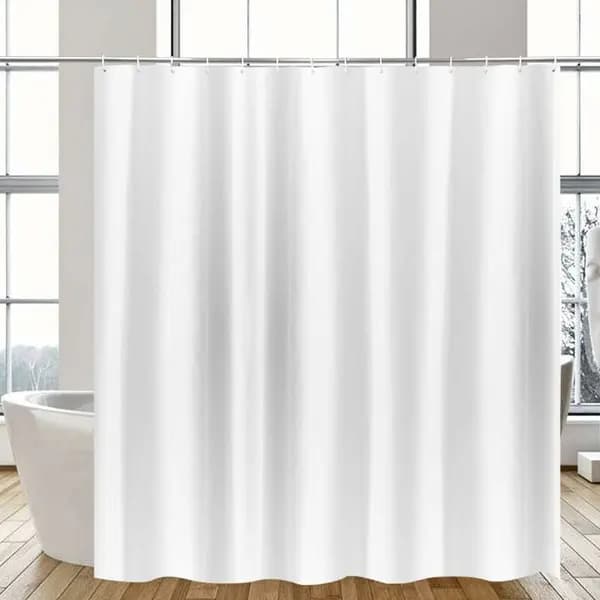 Extra långt duschdraperi 240 cm vitt för badrummet, stort antimögel-duschdraperi i polyester, vattentätt för badkaret, bredd 240 x höjd