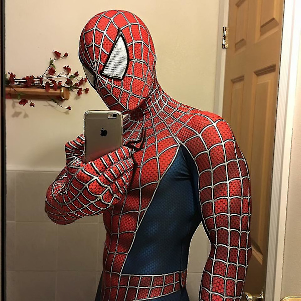Raimi Spider-Man Jumpsuit Cosplay Kostym för Barn och Vuxna - Perfekt för Fest och Present Kids XL (140-150)