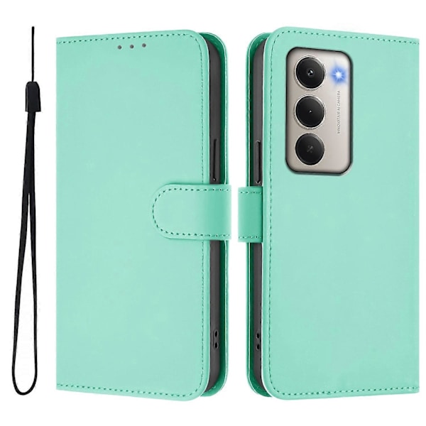 Xiaomi Redmi 15 5G Case - Solid Color Leather Wallet Case with Strap, Stand Function Protective Phone Case Light g Light green Mint Green
