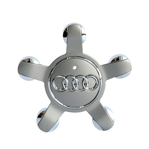 Passar Audi 134mm femklos fälgnavskapsel logotyp A6 A4L-Audi 5-klos konkav grå (fyrpack)