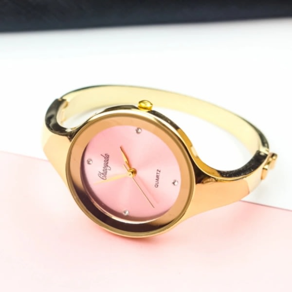 Reloj Mujer Mode Dam Klockor Märke Watch Damklocka Lady Quartz Armbandsur Watch Feminino Montre Femme gold pink