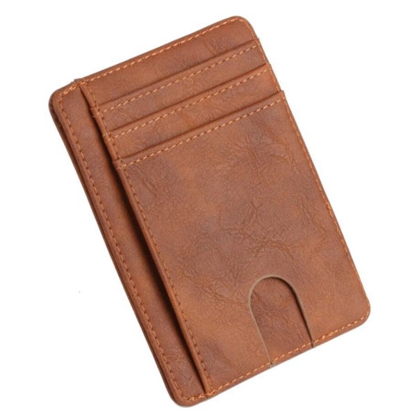 Supersmal RFID-lommebok - 7 kortspor + seddelrom brun brown one size