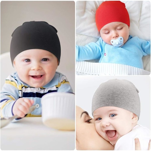 6-pak Nyfødt Babyhatte - Bløde Strikket Beanies til Drenge og Spædbørn 6 Pack D 2-6 years